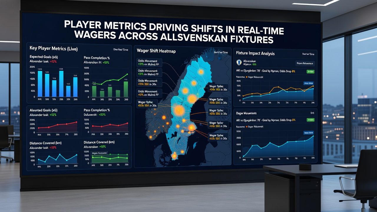 Live wagering interface displaying metric-based odds changes in Allsvenskan games